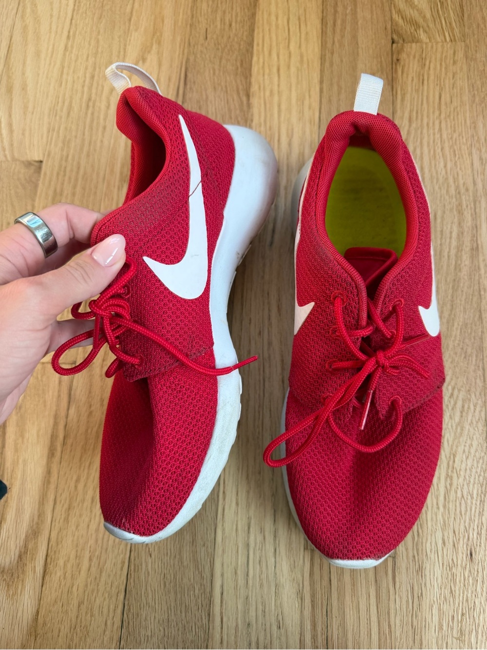 Nike Red Mesh Women's Sneakers with White Swoosh